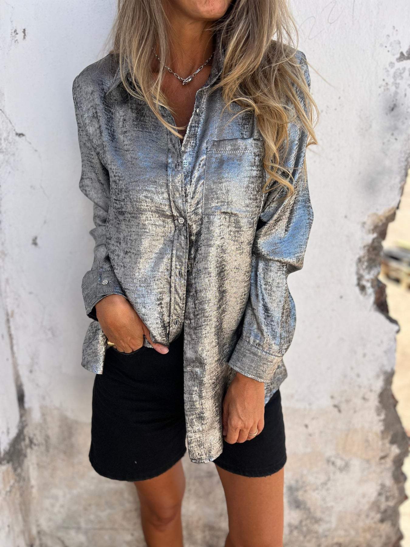 Zellab™ | Chic Shimmer Shirt