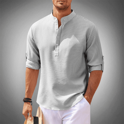 Léopold™ | Textured Henley Collar Shirt