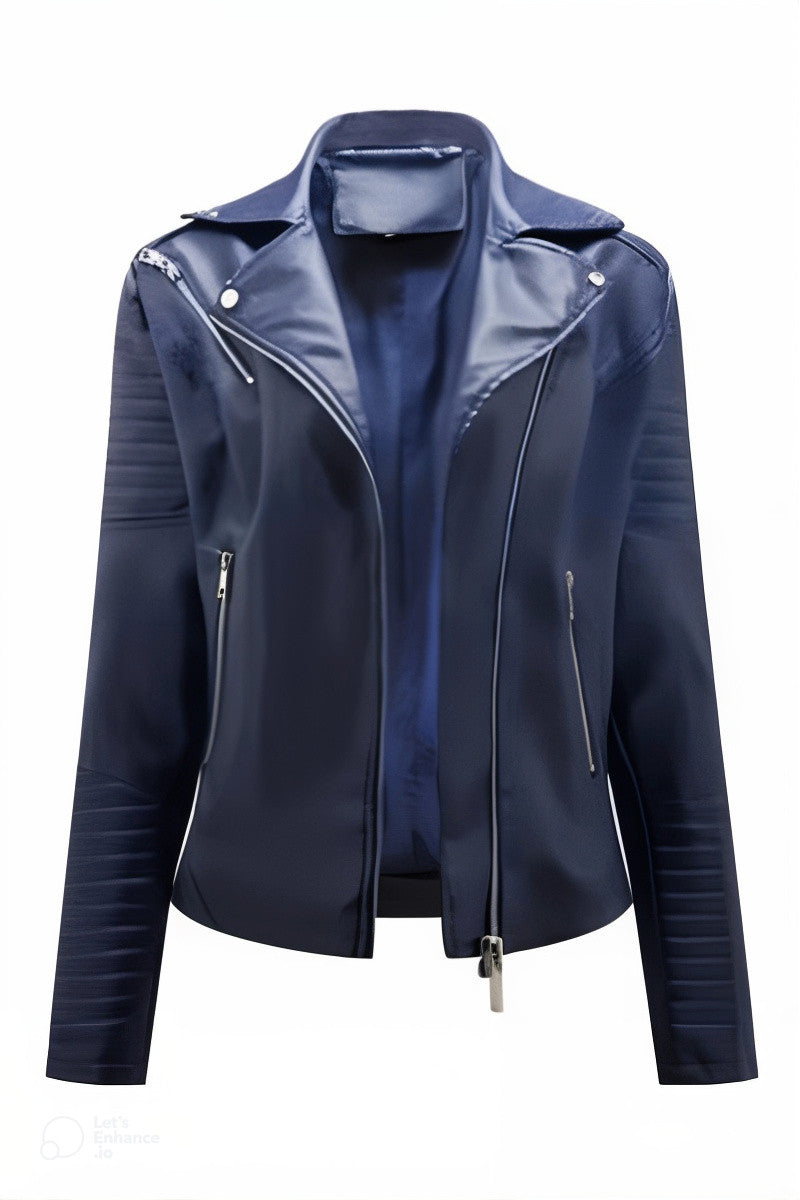 Gisélia™ | Bold Faux Leather Moto Jacket