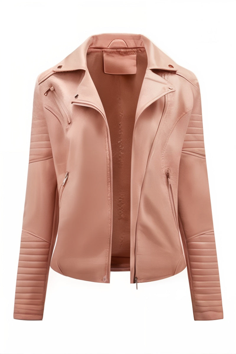 Gisélia™ | Bold Faux Leather Moto Jacket