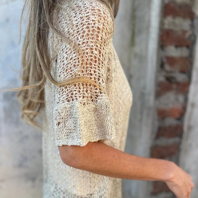 Jassira™ | Lightweight Open-Knit Button Top