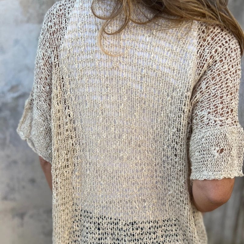 Jassira™ | Lightweight Open-Knit Button Top