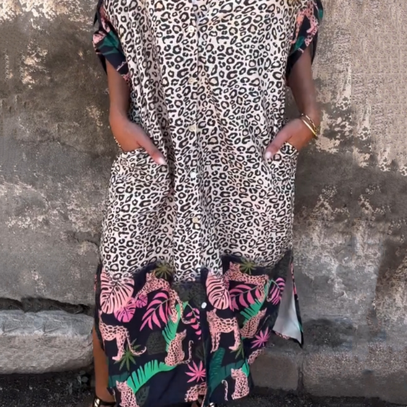 Ulysse™ | Wild & Free Animal Print Shirt Dress