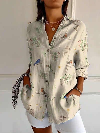 Mackenzie™ | Blouse with Floral Pattern and Buttons