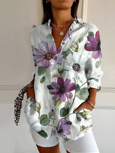 Mackenzie™ | Blouse with Floral Pattern and Buttons