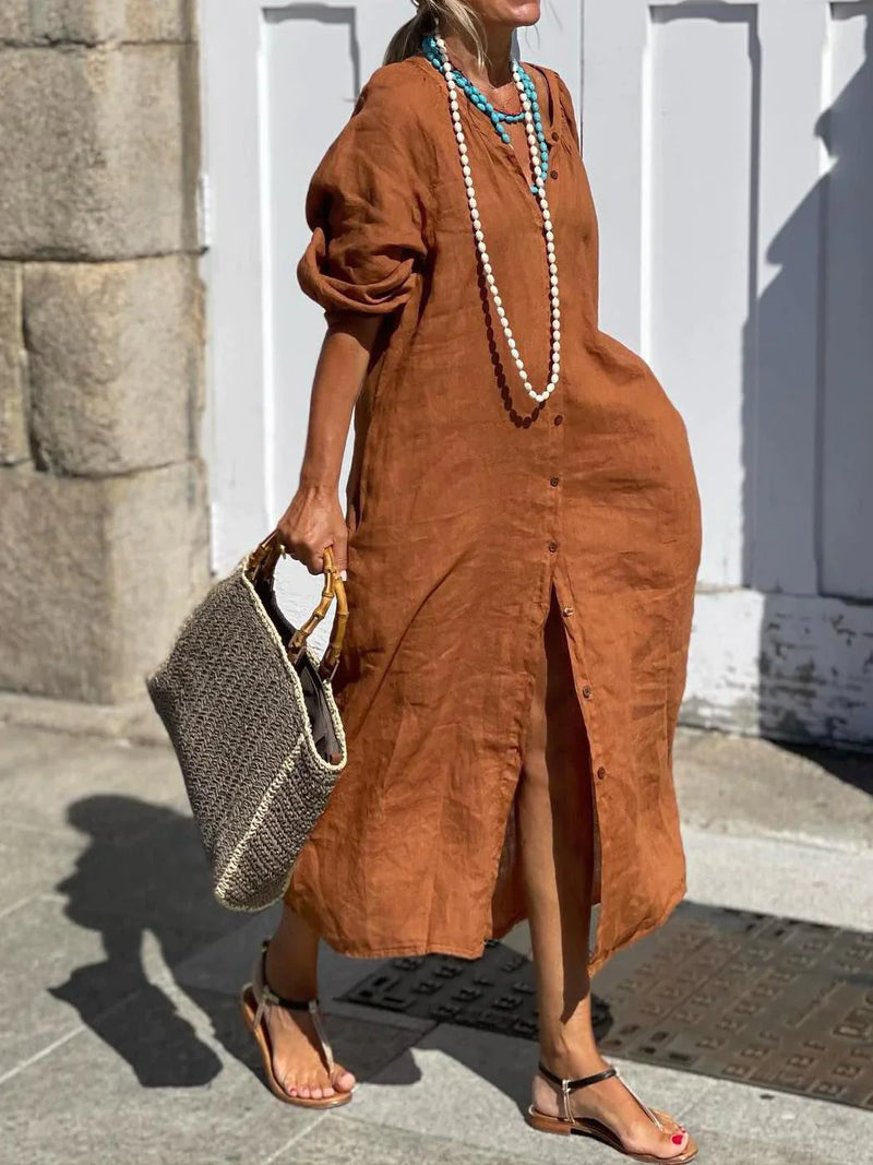 Sorelle™ | Long Dress With Button
