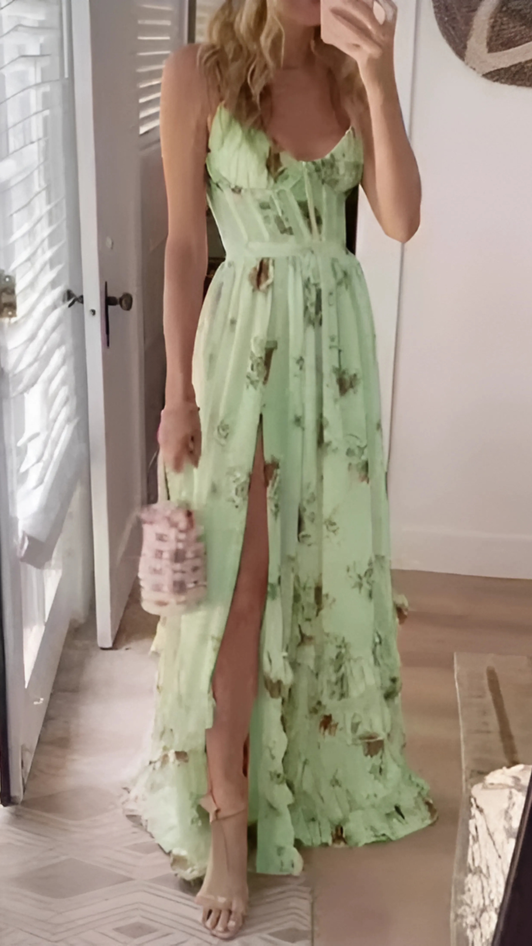 Orélya™ | Romantic Ruffle-Front Maxi Dress